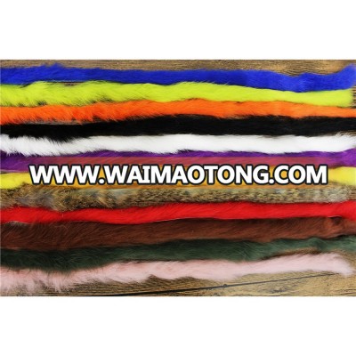 In Stock 12 Colors Rabbit Zonker Strips Genuine Hare Hair Fur Streamers Fly Tying Materials